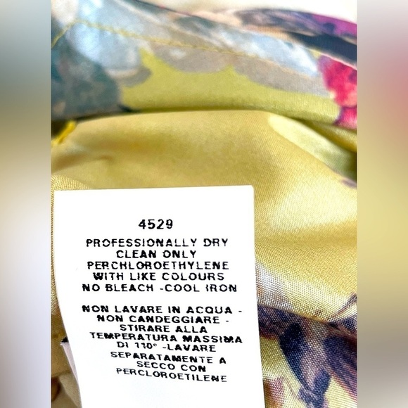 Jean Paul Gaultier Yellow Gold Ombre Bug floral print wrap dress US 12 NWT - Picture 8 of 10